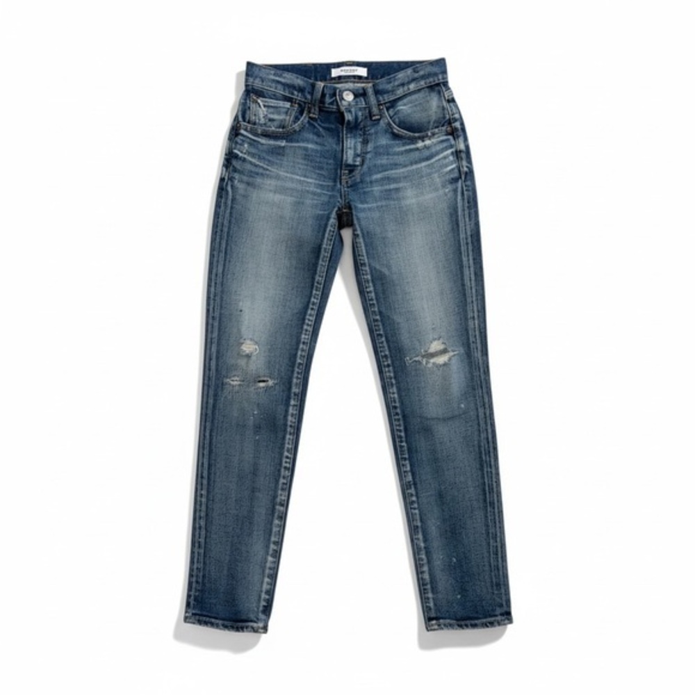 Moussy Mid Rise Distressed Skinny Jeans
